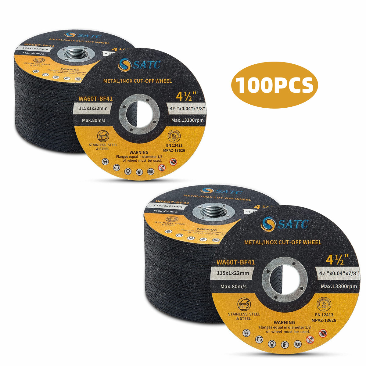 500 PC 4-1/2" x .040" x 7/8" Cut off Wheels Stainless Steel Metal Cutting Discs