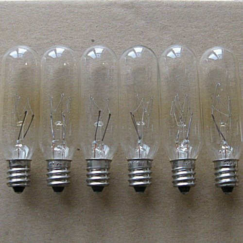 25 Watt Tubular Light Bulbs For Himalayan Salt Lamps (PKG OF 6) -FIT E12 Socket