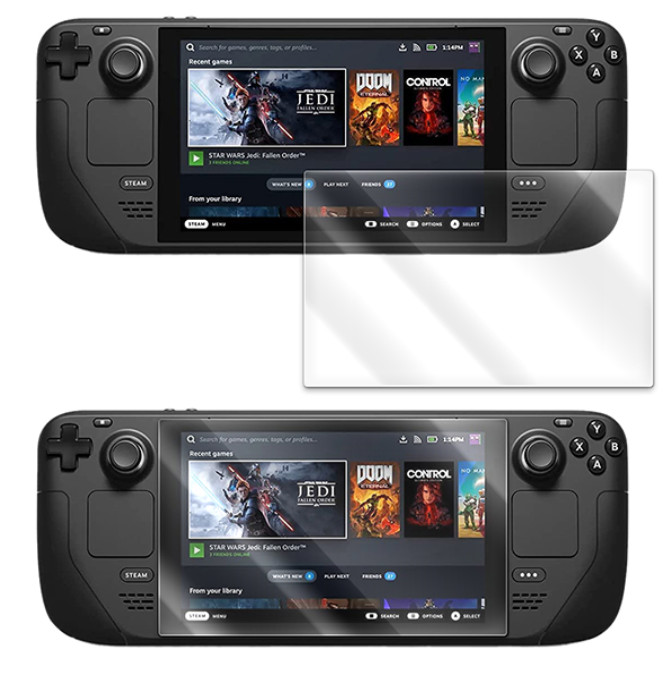 Bundle of Clear Screen Protector Back Silicone Protective Case for Steam Deck 7"