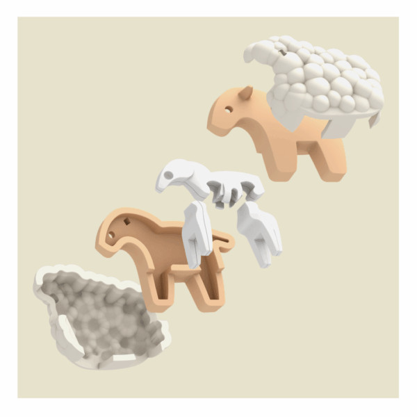 HALF FOREST: Sheep Magnetic Half Toy 3+