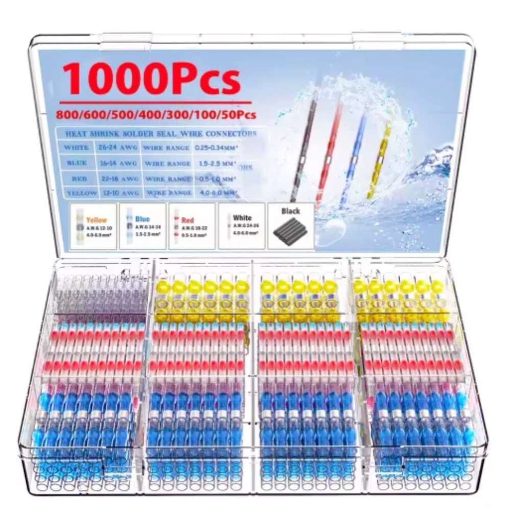 1000PCS Heat Shrink Waterproof Solder Stick Seal Sleeve Wire Connectors Terminal
