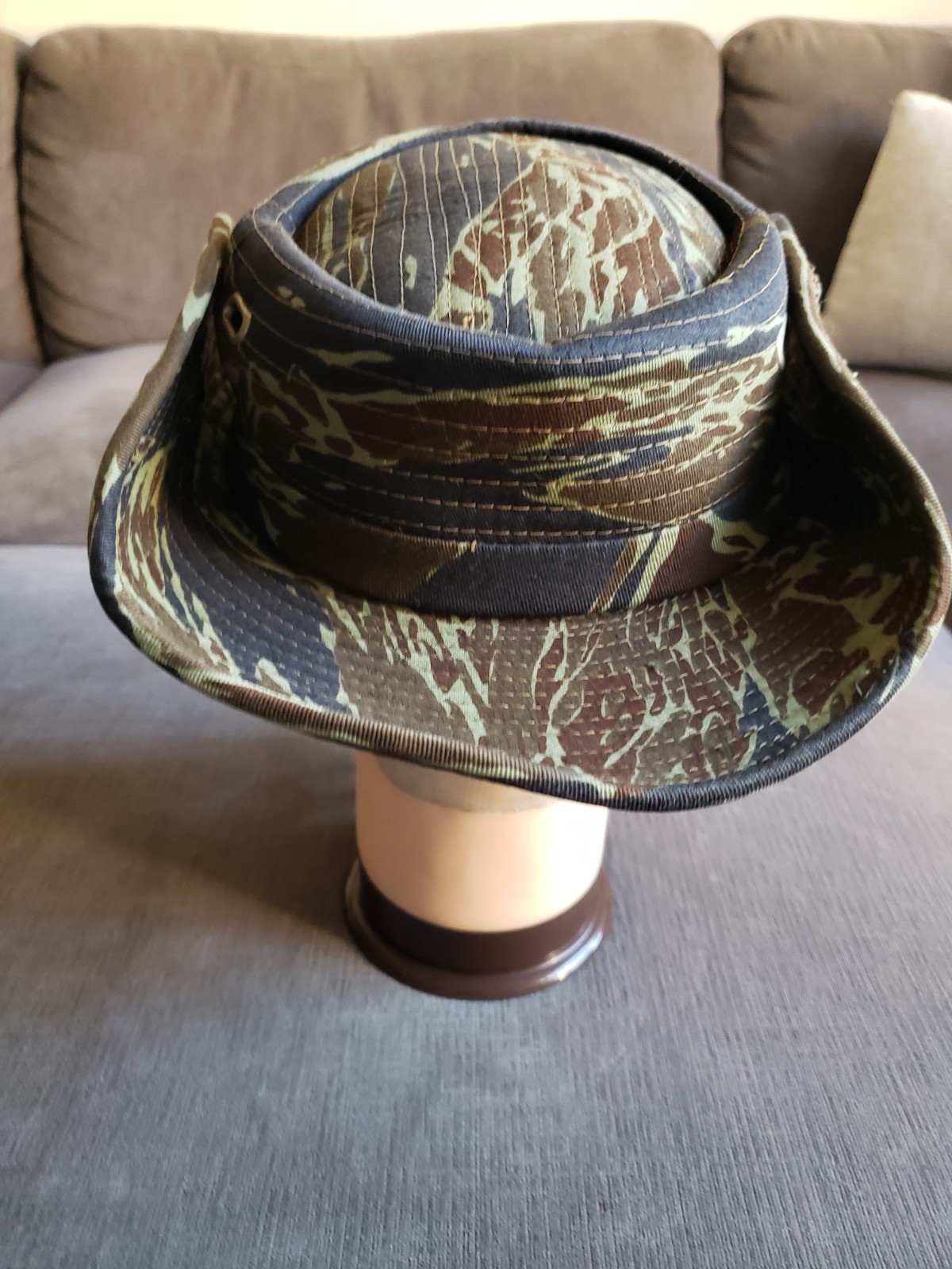 RARE! Vintage Vietnam War Era Nakhon Phanom Thailand Tiger Camo Boonie Bush Hat