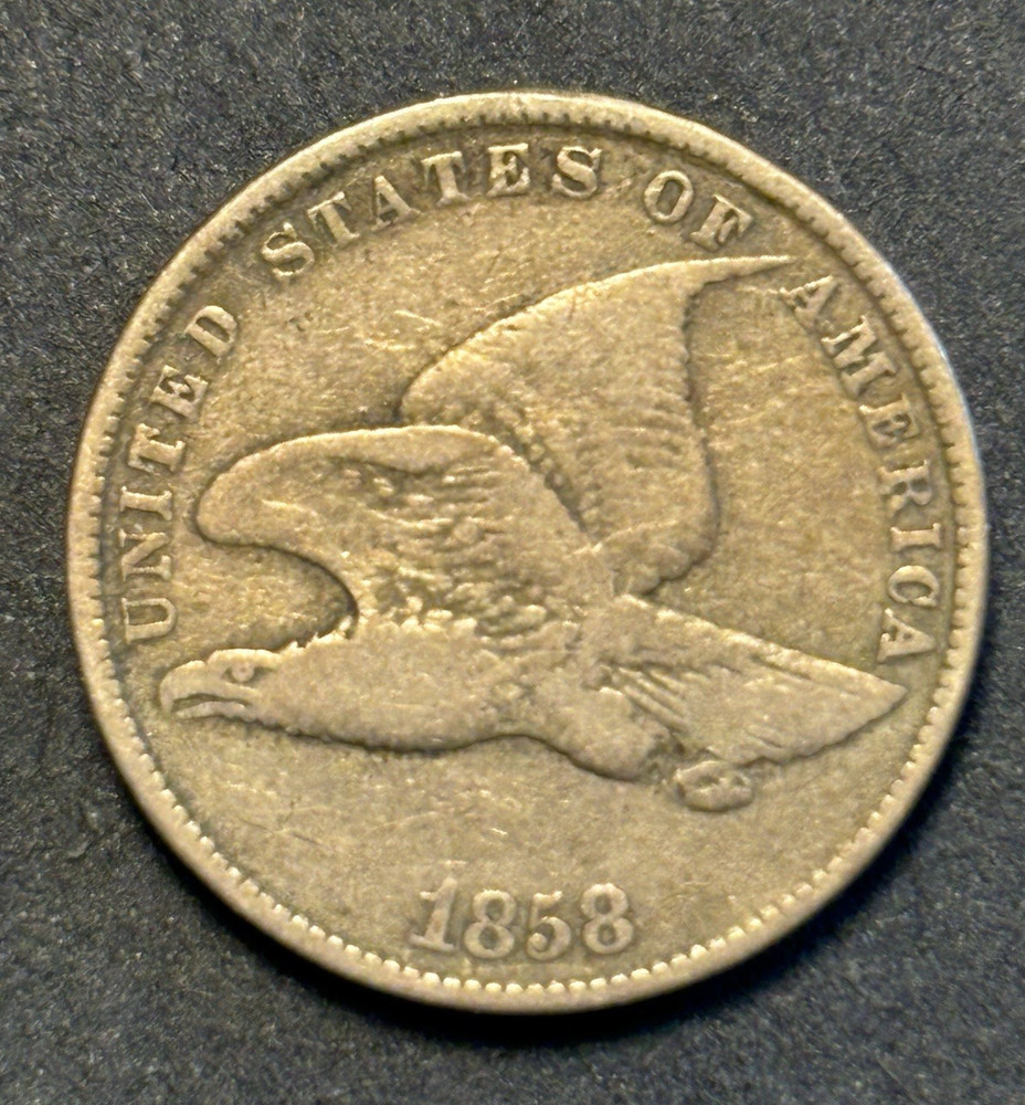 1858 Flying Eagle Cent, Small Letters, Very Good