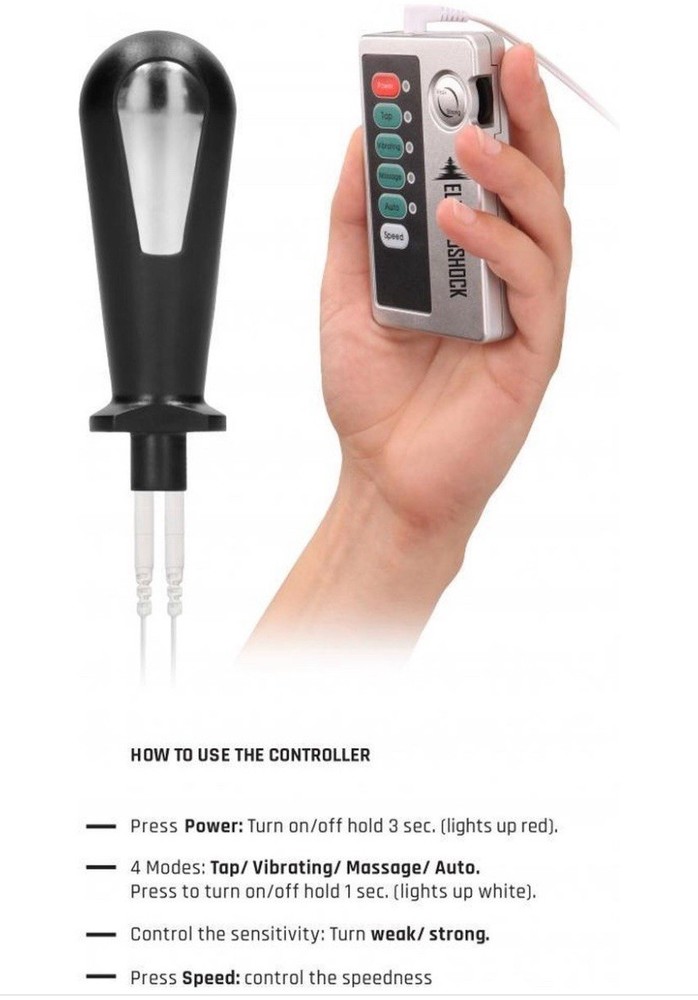SHOTS-ELECTROSHOCK E-Stimulation Butt Plug With Controller Power Box