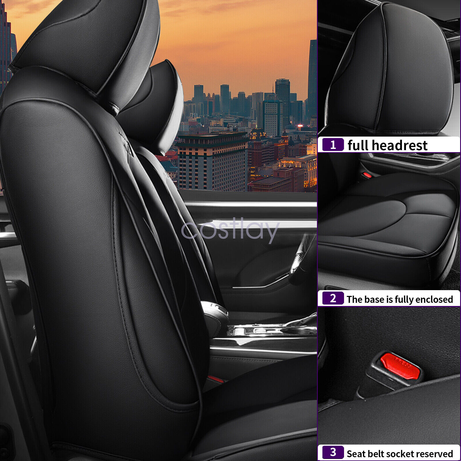 For 2020-2023 Toyota Highlander Full Set Protector Leather seat covers 8 Seat