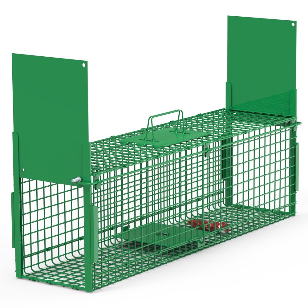 38" Solid & Rustproof Live Animal Cage, Large Foldable Humane Live Animal Trap