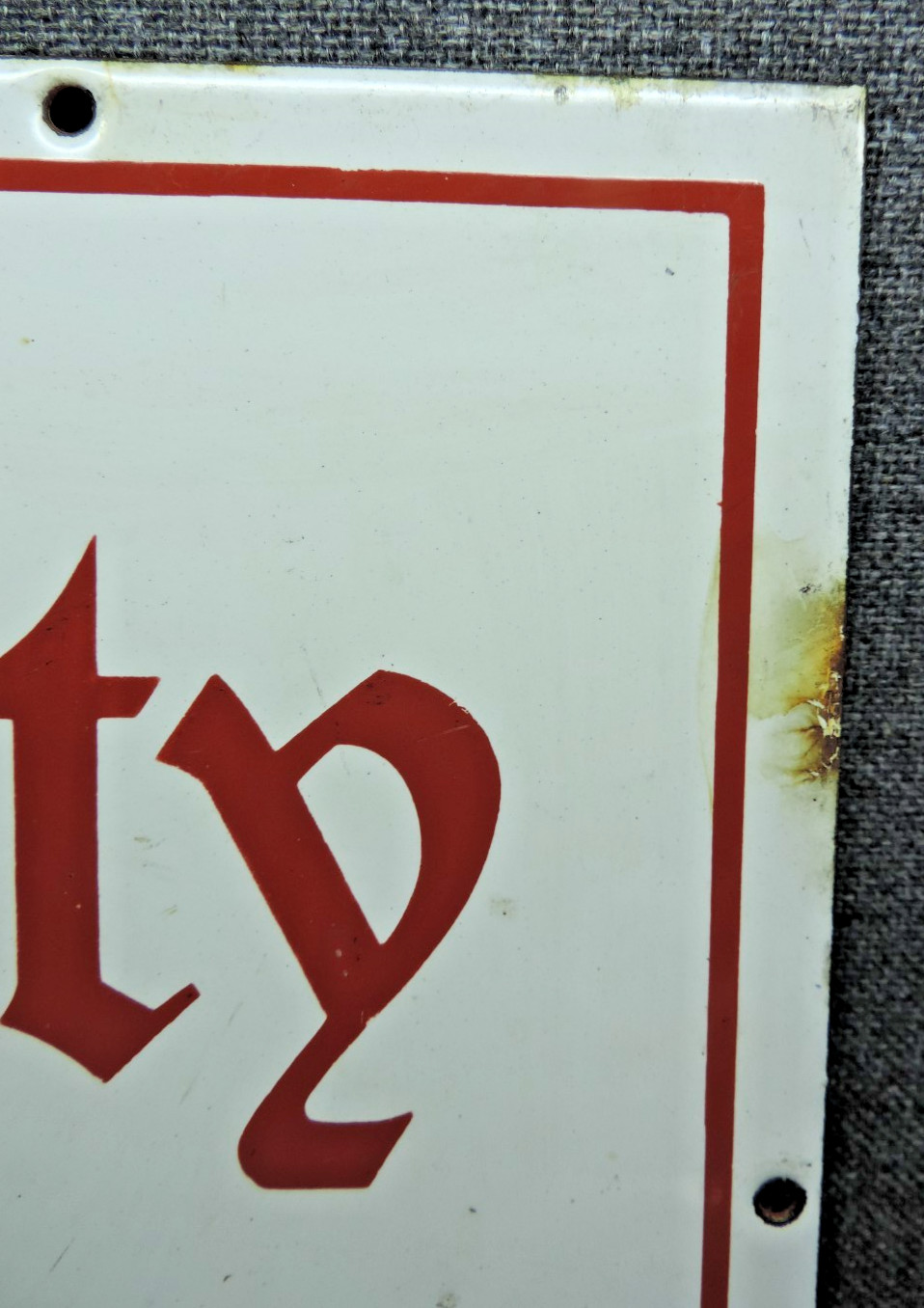 Ing Rich Fidelity Fire Insurance Co. of New York Porcelain Sign Vintage Display