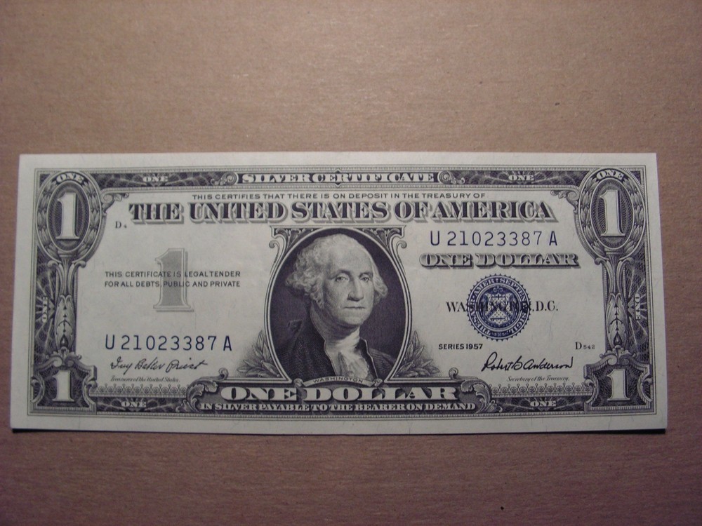 1957 One Dollar Silver Certificate Notes, Uncirculated. b