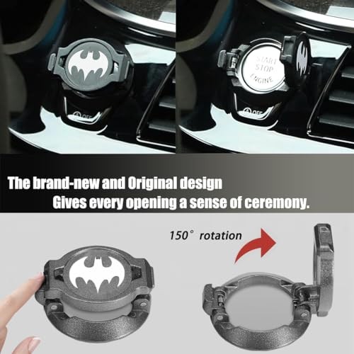 Push Start Button Cover,Press Car Engine Start Stop Button Press-Red-Bat