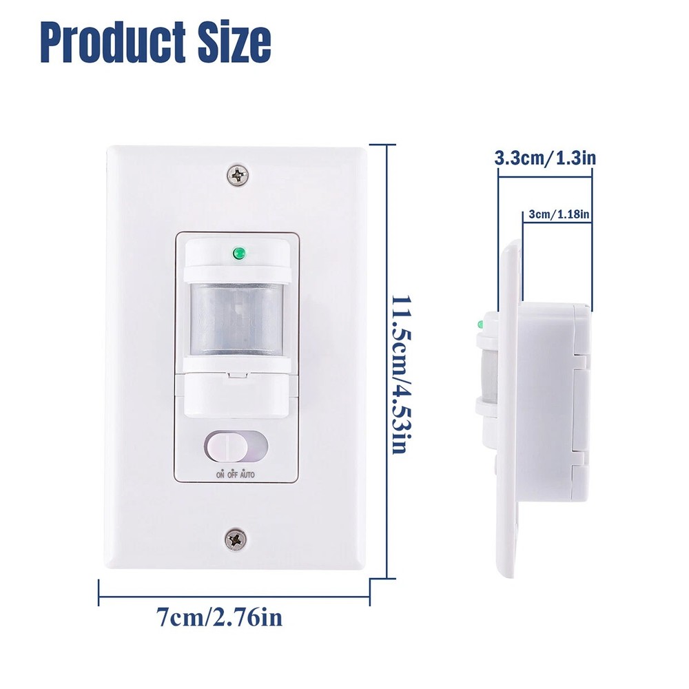2Pack Automatic PIR Occupancy Motion Sensor Light Switch Auto On/Off Infrared