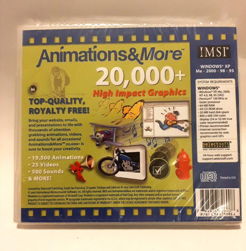 IMSI Selectsoft Animation & More 20,000 High Impact Graphics CD-ROM Windows XP
