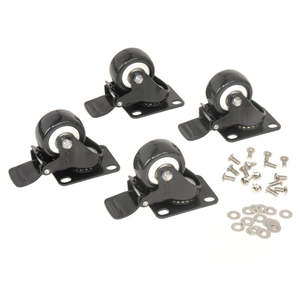 2" Swivel Locking Caster Kit For Global Industrial Network Data Rack Enclosure