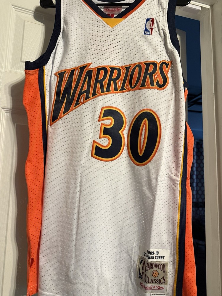 Warriors #30 Curry  Throwback Jersey Size Large