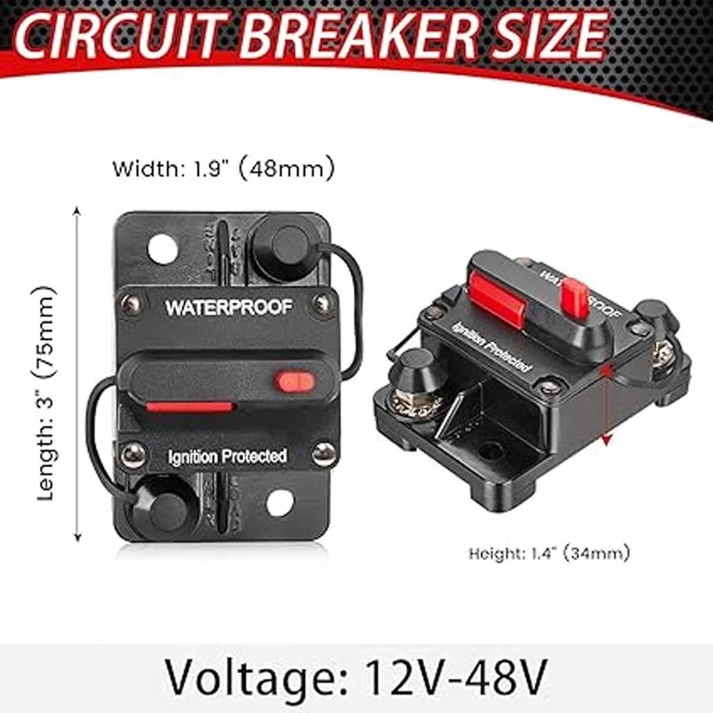 Two 30 amp circuit breakers for easy installation on trolling trailer vehicles