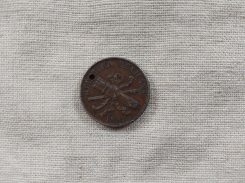 1882 Mexico 5 centavos (holed) AVF