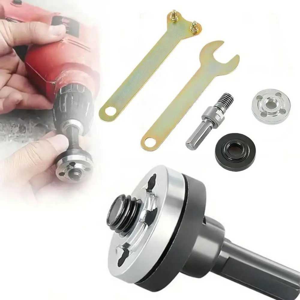 10mm 5Pcs Drill to Angle Grinder Adapter Set - Variable Rod Converter Tools