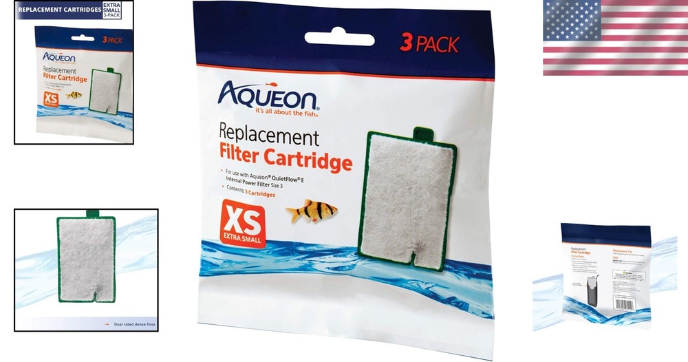 Aquarium Fish Tank Replacement Filter Cartridges Extra Small - 3 pack