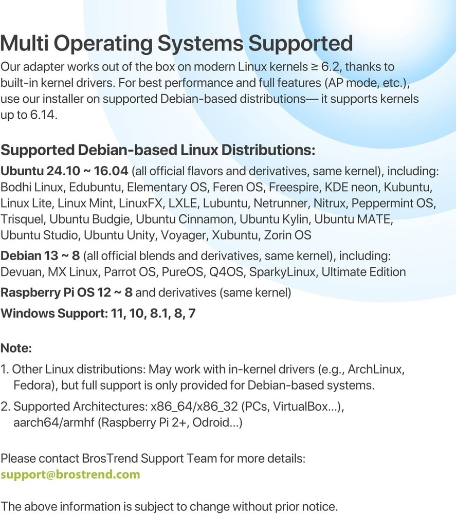 650Mbps Linux Compatible WiFi Adapter Supports Kali Linux, Ubuntu, Mint, Debian,