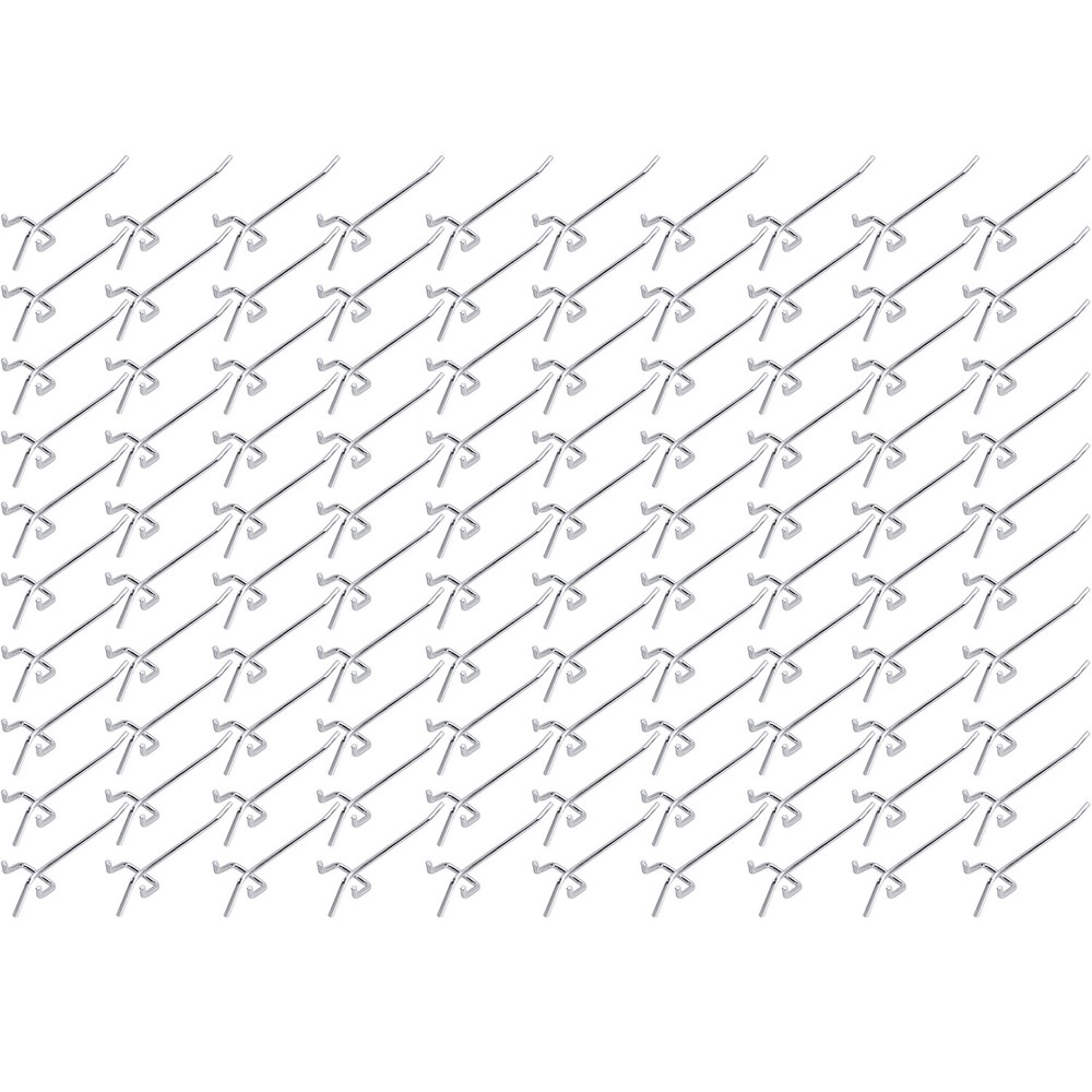 100 Pack PEG Board Pegboard Shelving Hooks 4" Length Wholesale Lot