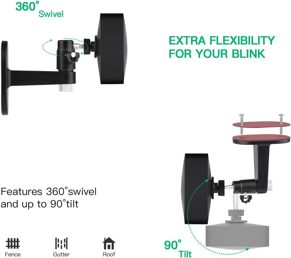 2Pack Adjustable Security Wall Mount Bracket for Blink Outdoor 2K+ / Outdoor