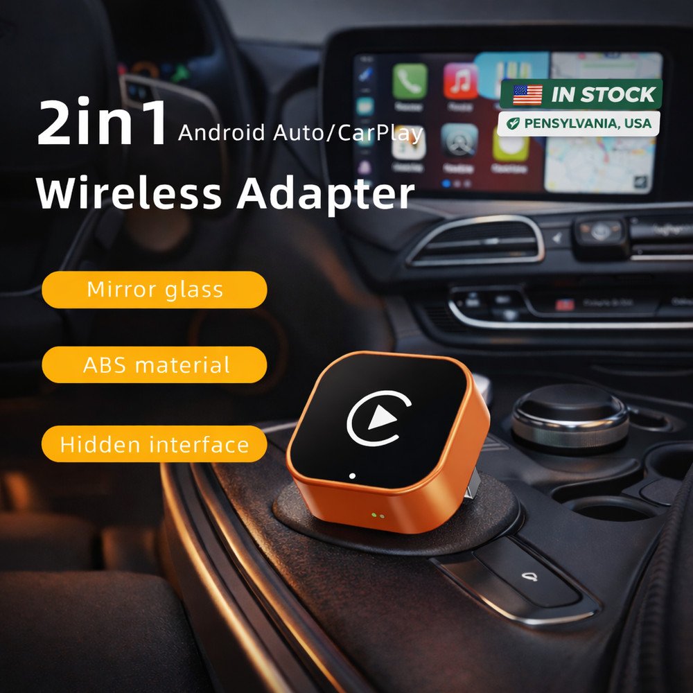 USB Wireless CarPlay Adapter For iPhone Apple Wireless Dongle Plug & Play orange
