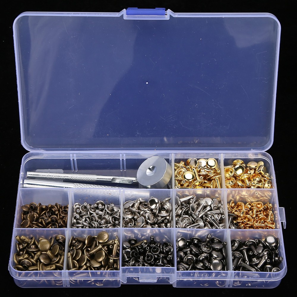 363Pcs Leather Rivets Set Rust-Proof Durable Brass Hand‑Made Accessories For DIY
