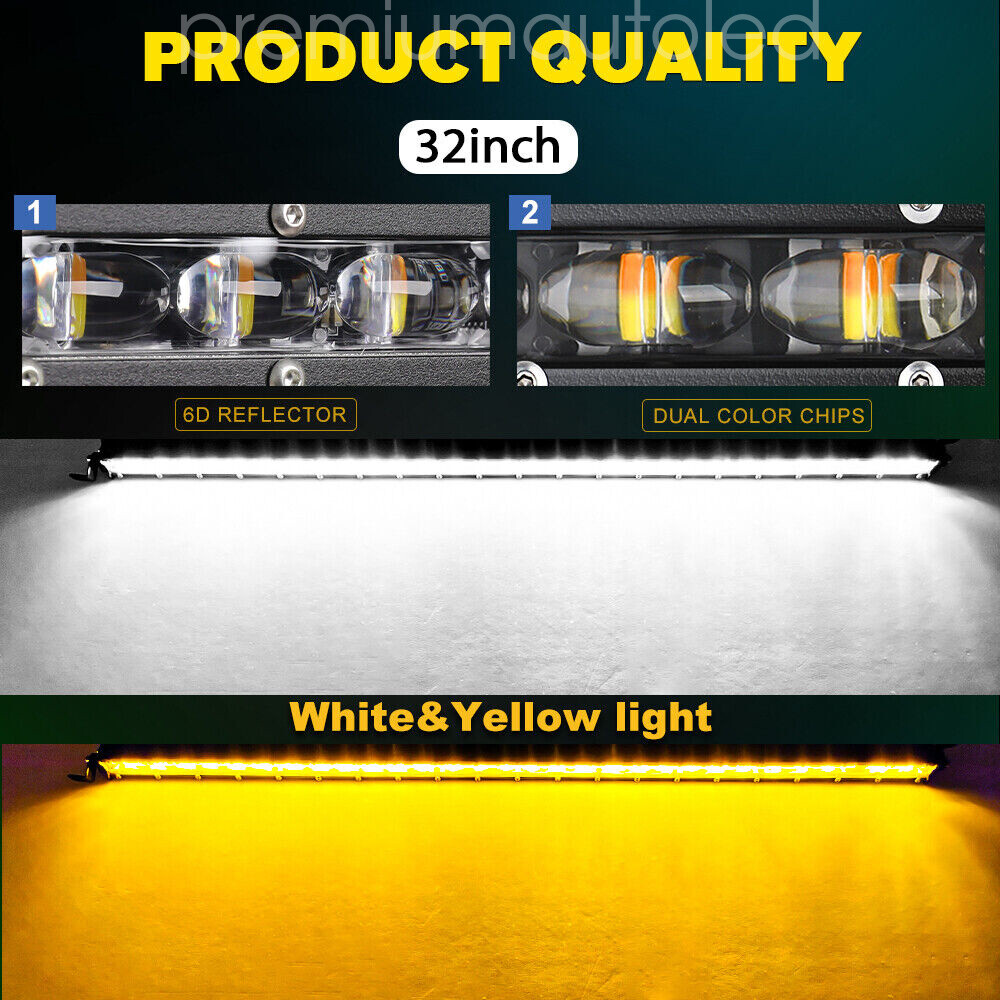 For Can-am Maverick X3 2017 Upper Roof 50" Strobe Amber White LED Light Bar+Wire