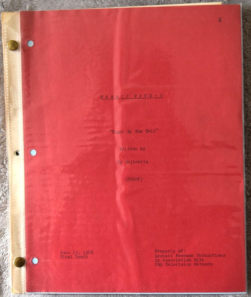 1968 Hawaii Five-O (Tiger by The Tail) Original Screenplay Script