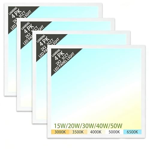 LED Flat Panel Light,Drop Ceiling Lights,5 CCT 3000K-6500K Adjustable & 5 2x2