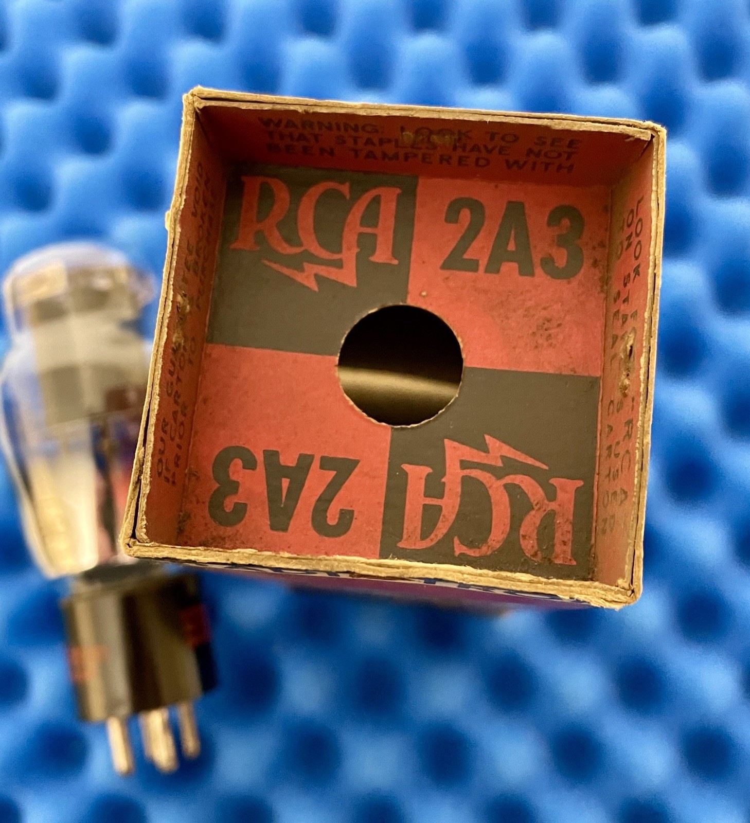 ONE NOS RCA 2A3 Vacuum Tube/ U3 =1937/ Spring Top /Foil Getter/ Amplitrex TESTED