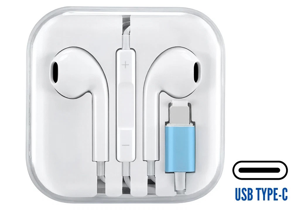 Wired Earphones for iPhone 15 16 17 / 13 12 Headphones Mic USB-C/8-Pin/3.5mm LOT