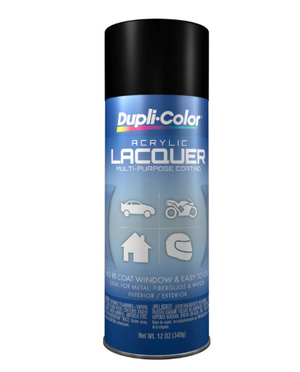 DUPLICOLOR DAL1607 -- Flat Black Acrylic Lacquer