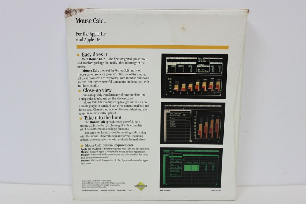 VERSION SOFT MOUSE CALC FOR THE APPLE IIC AND APPLE IIE MANUALGUIDE