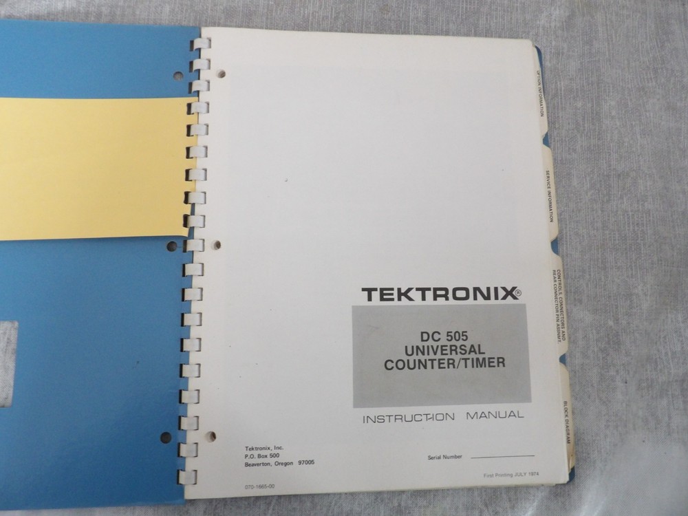 Tektronix DC505 Universal Counter/Timer Instruction Manual