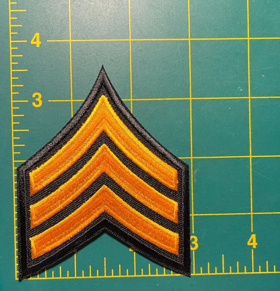 sergeant rank patch 3.5" tall chevron police patch 3 stripe Sergeant stripes