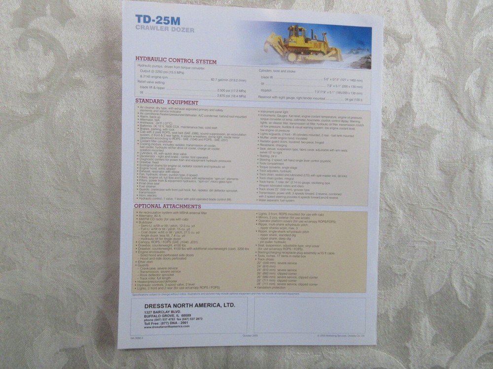 Dressta TD-25M Crawler Dozer Brochure 2005