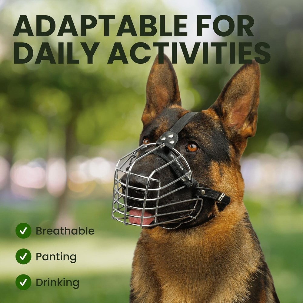 Ventilated Basket Dog Muzzle for Training - Fits Large German Shepherds Easily
