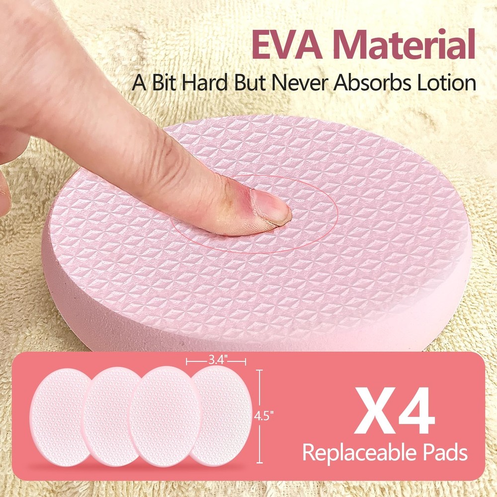 Svarvns Lotion Applicator With 4 Replaceable Pads for Back, Self, Pink