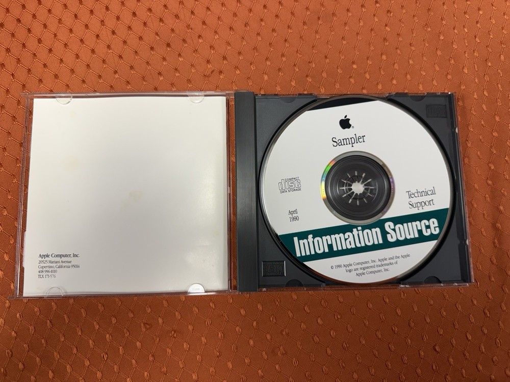 Information Source CD Loaded w/ Macintosh SW/Info by Apple Computer 1990 Sampler