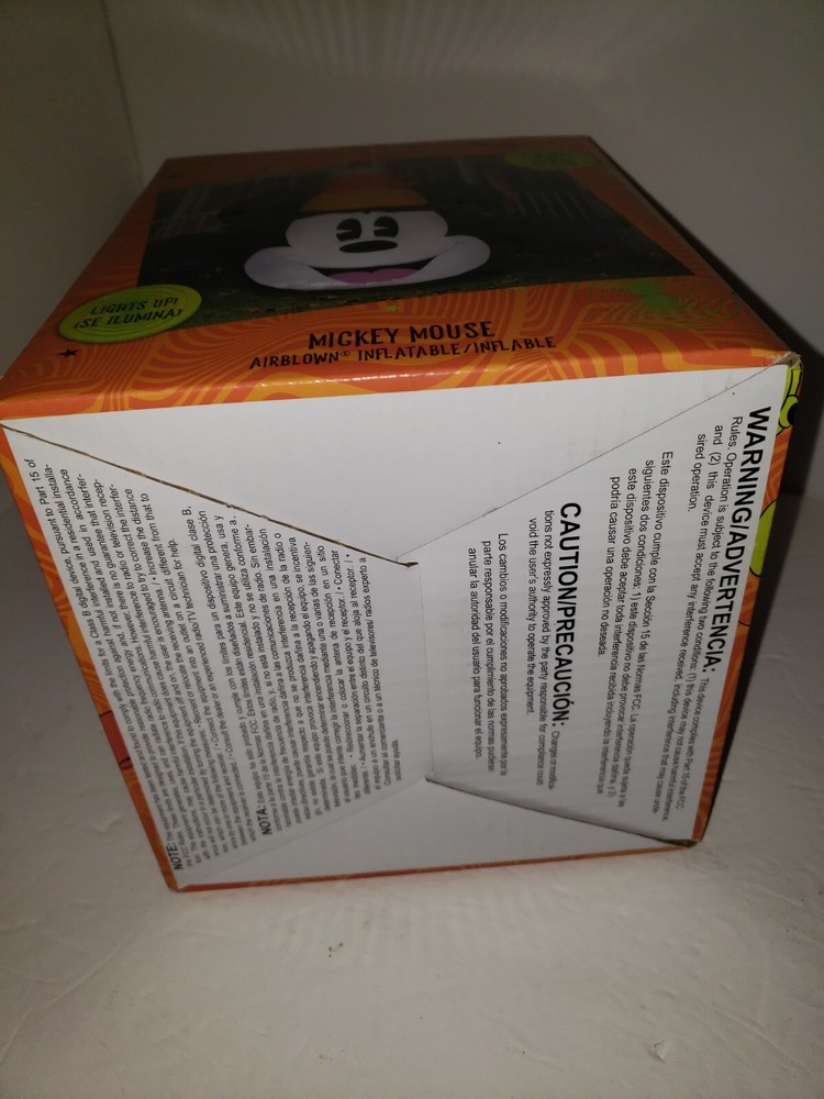 Disney Mickey Mouse Candy Corn Halloween Inflatable 6’ Light Up