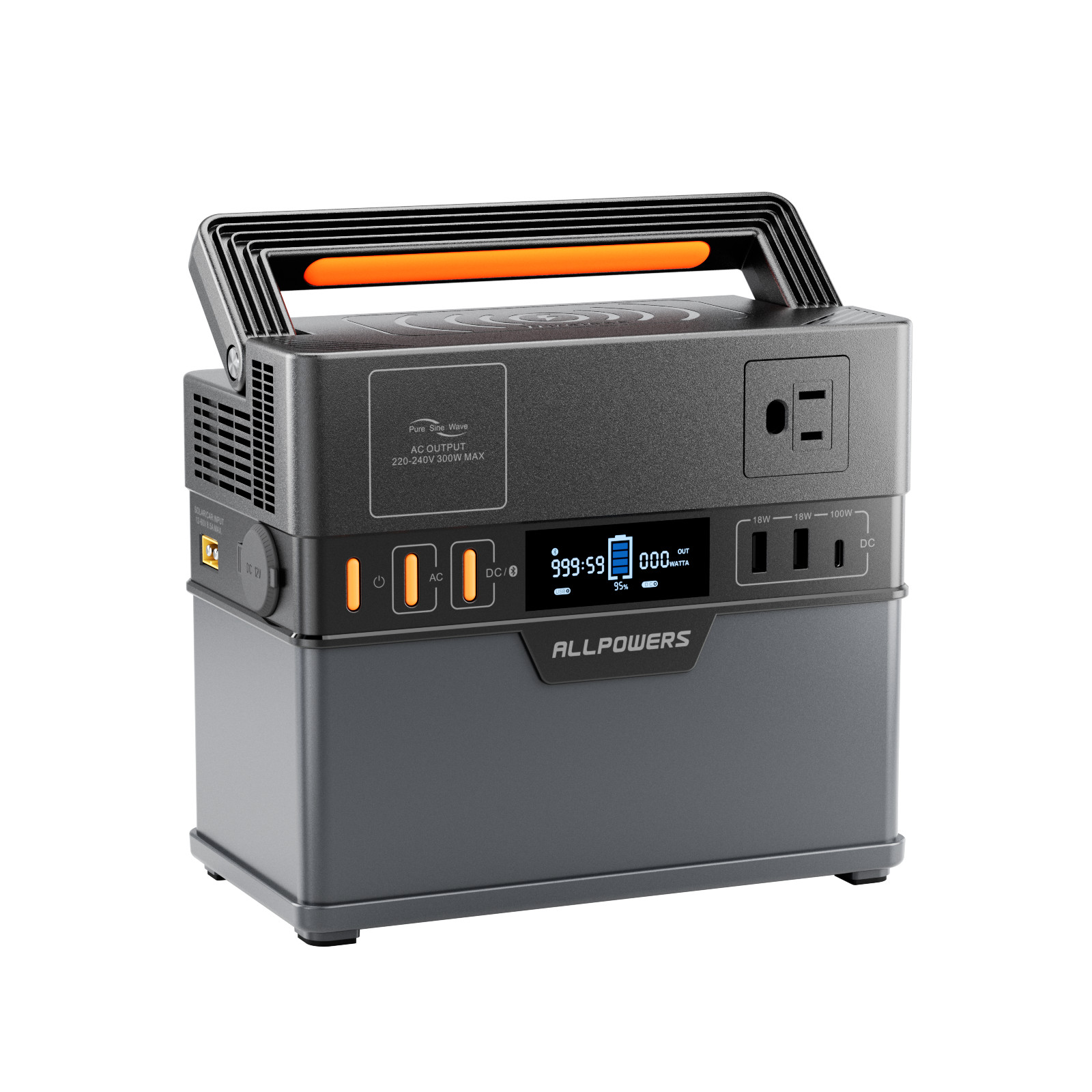 ALLPOWERS Portable Power Station 300W Solar Generator Backup Lithium Battery AC