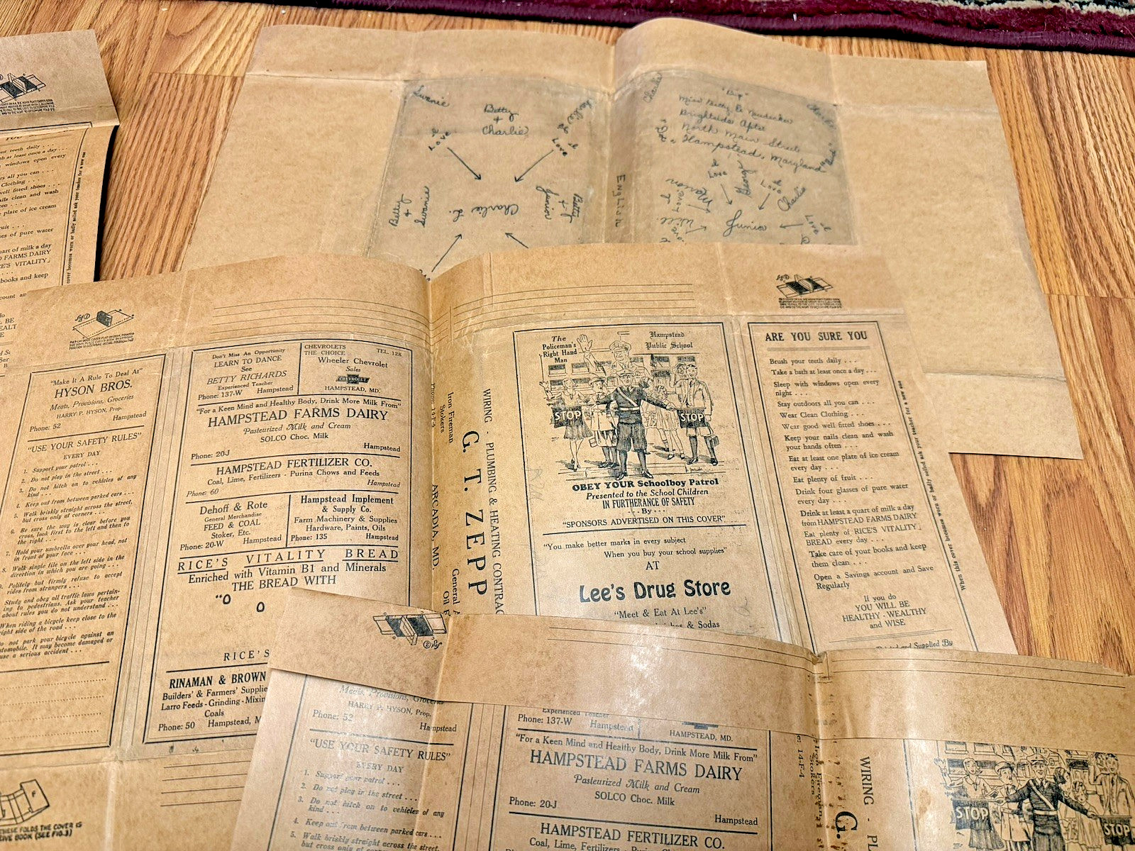 OLD LEES DRUG STORE WESTMINSTER MARYLAND COCA COLA BORDENS SCHOOL BOOK COVER LOT