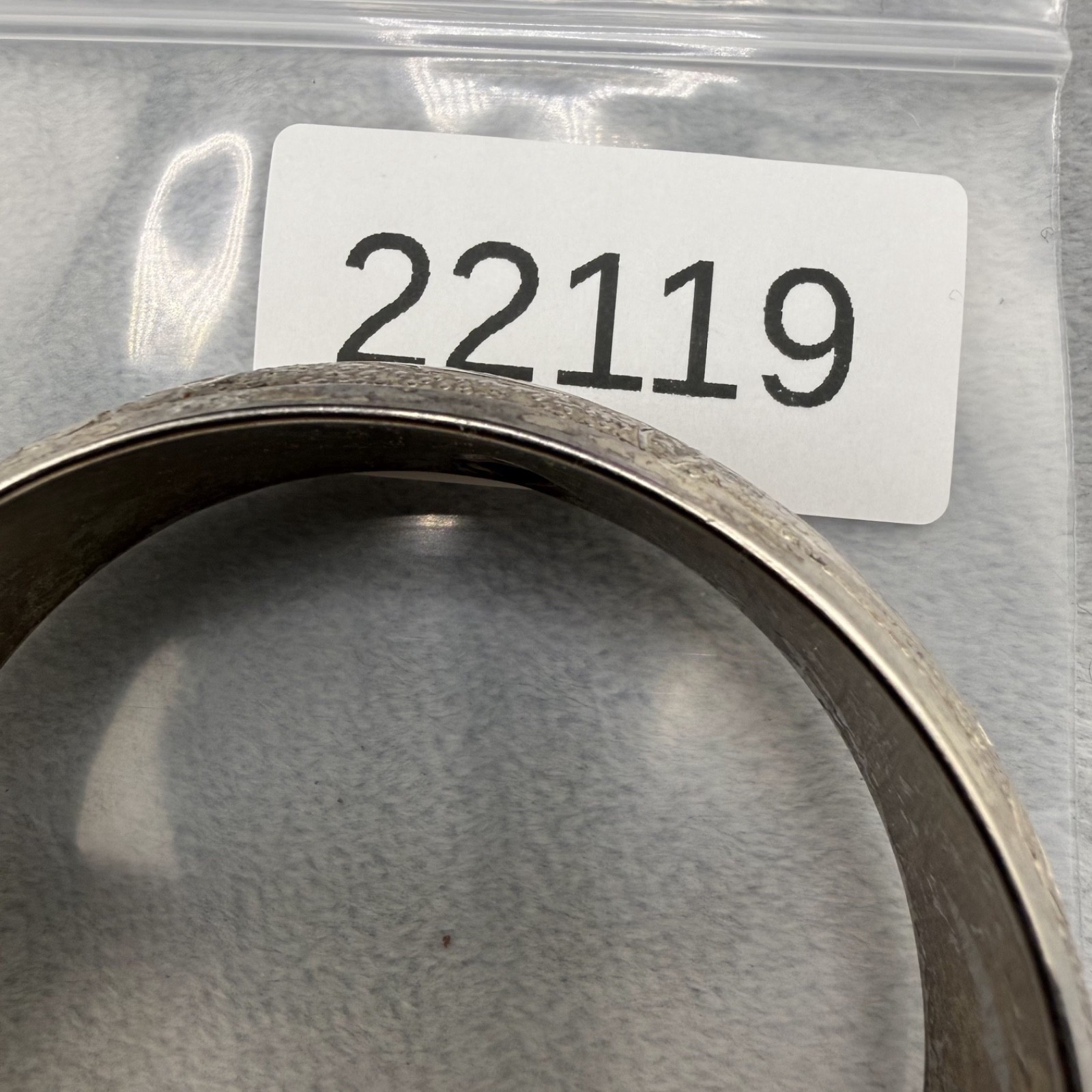 Vintage Bangle Bracelet Silver Tone Embossed 9”