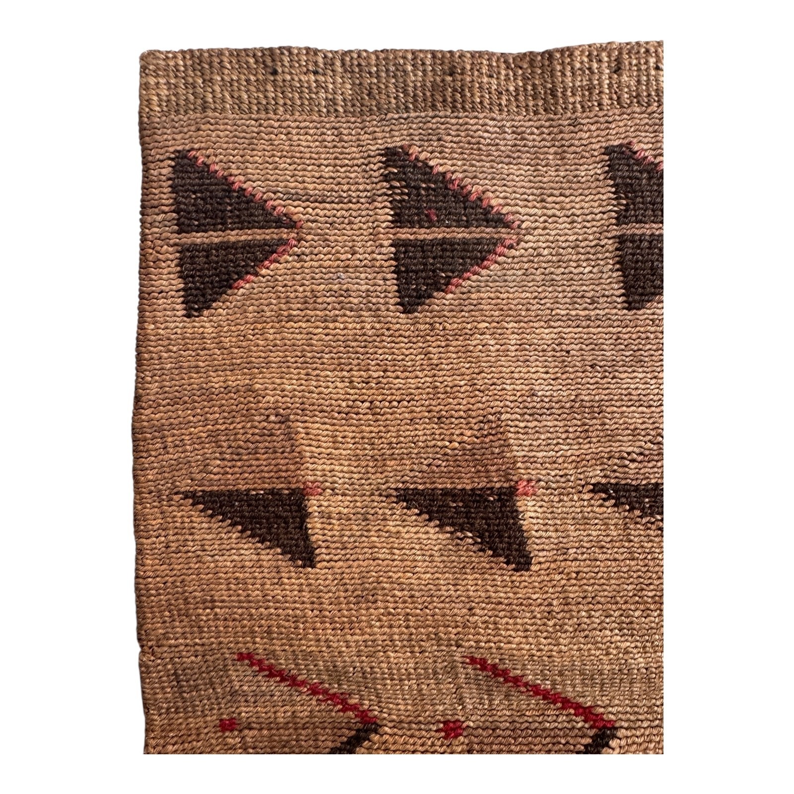 Antique Native American Plateau Nez Perce Double Sided Corn Husk Flat Bag