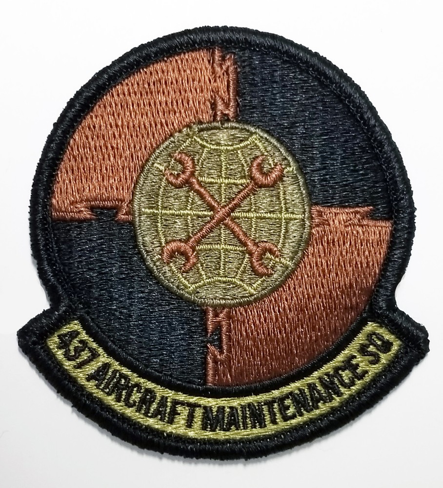 Air Force 437th Aircraft Maint Squadron Subdued Hook Back Patch