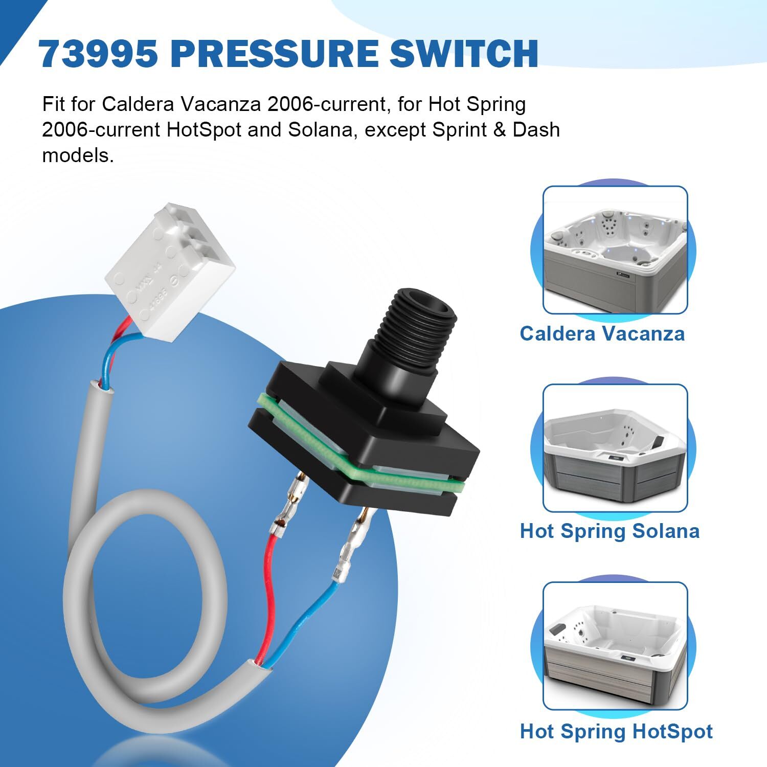 Pressure Switch 73995 for Caldera Vacanza,Hot Spring Hotspot/ Solana 2006-curre