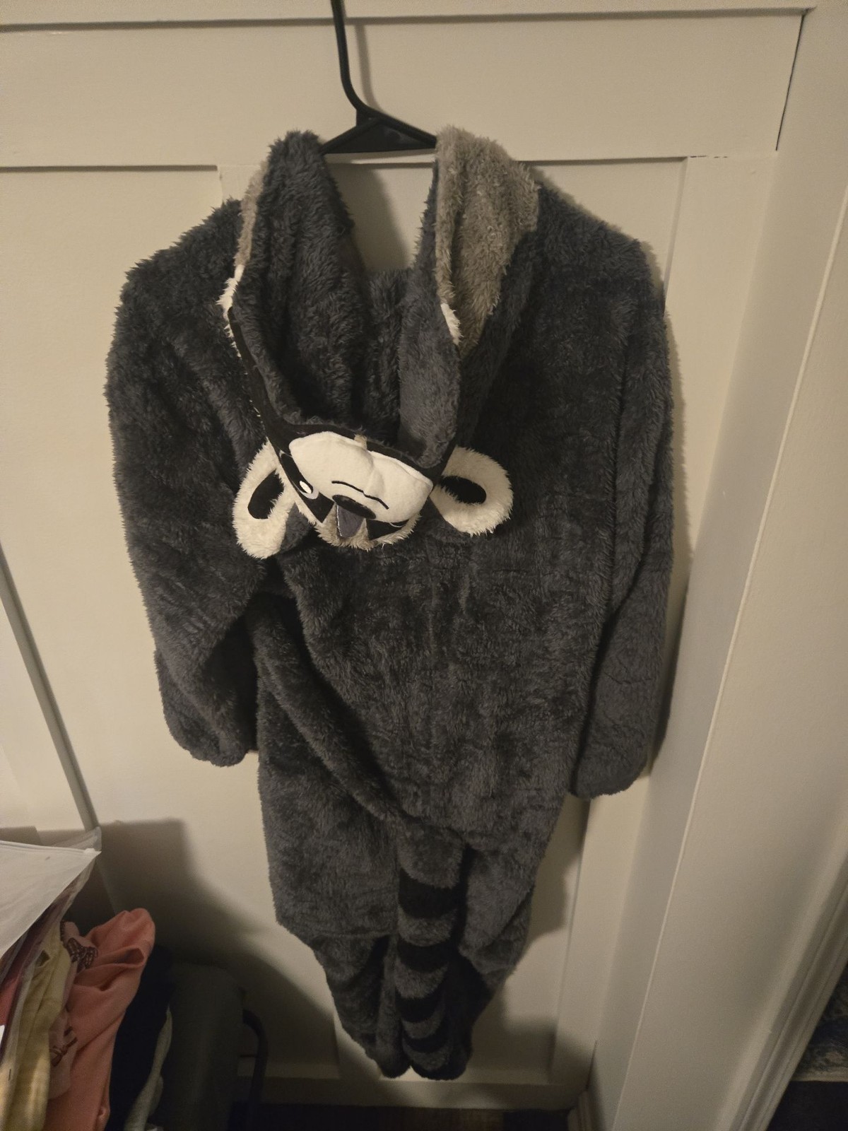 Cozy Plush Raccoon One-Piece Costume Size S Used Condition