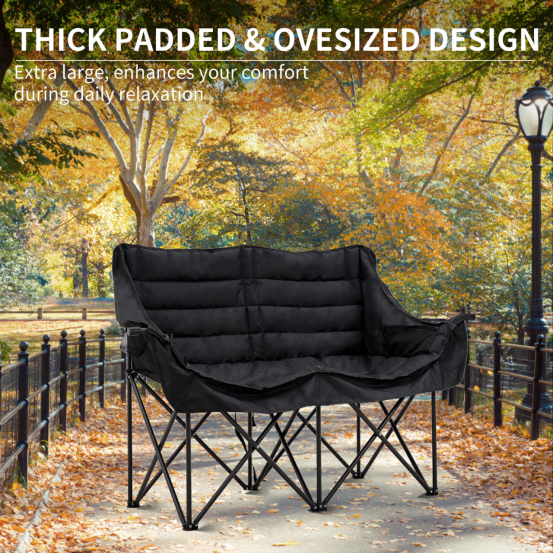 NAIZEA Oversized Fold Up Double Camping Chair 2 Person Camping Chair Loveseat