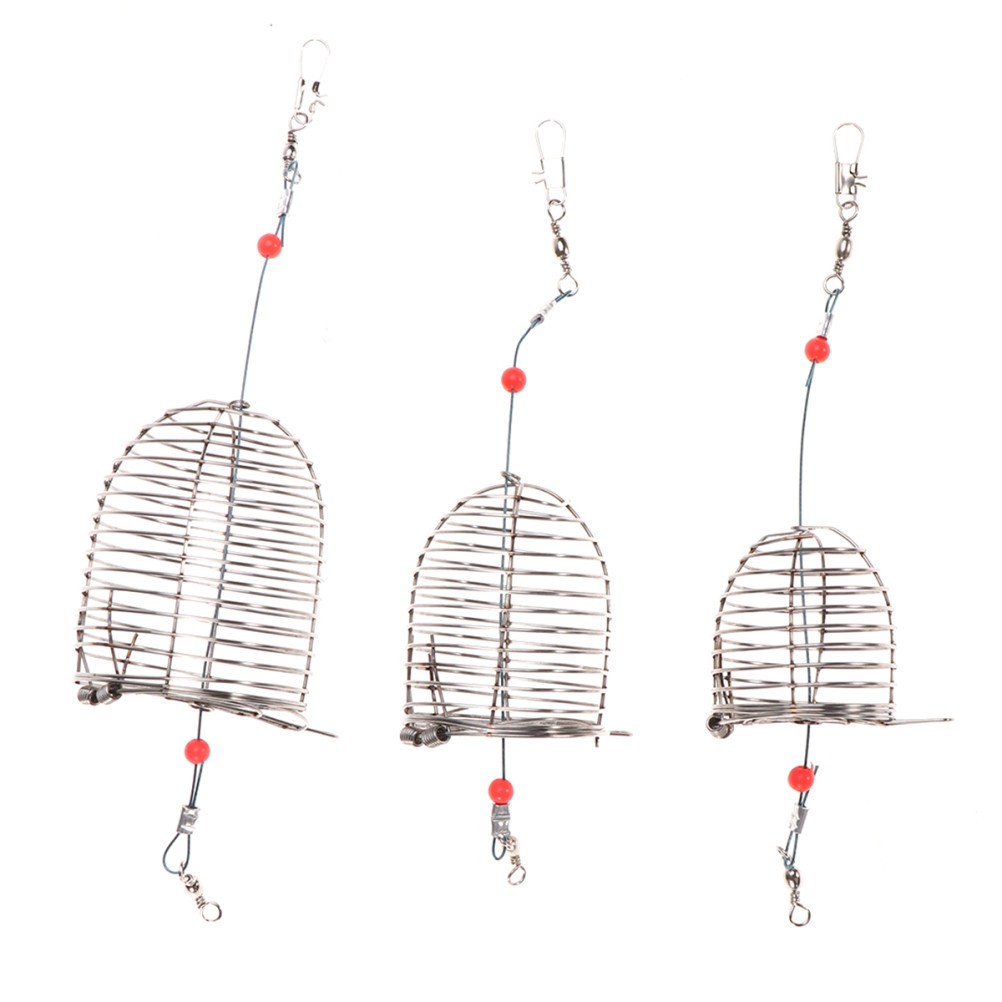 6Pcs Fishing Bait Cage Medium Stainless Steel Lure Holder for Anglers