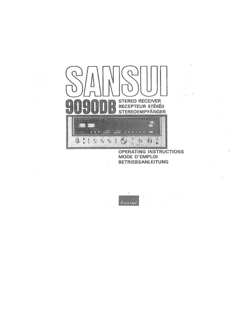 Sansui 9090DB Stereo Receiver Owners Manual